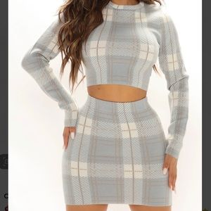 Fashion Nova Plaid Skirt Set